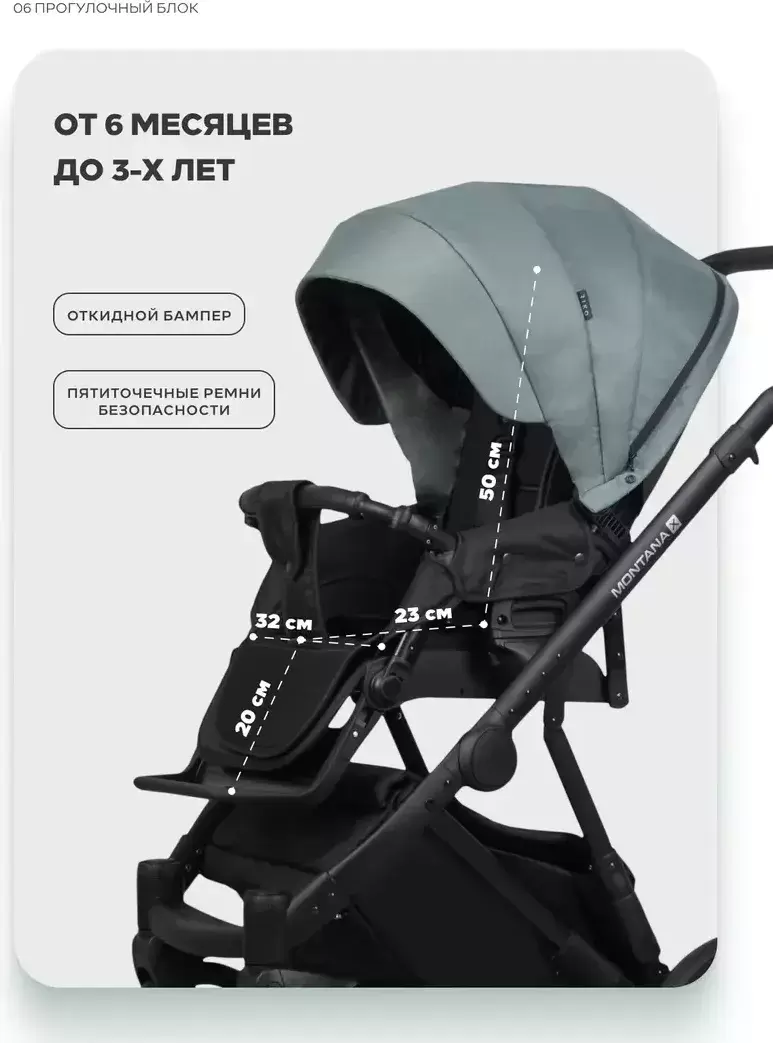 Детская универсальная коляска Riko Montana X 3 в 1 Basic (51 зеленый) фото