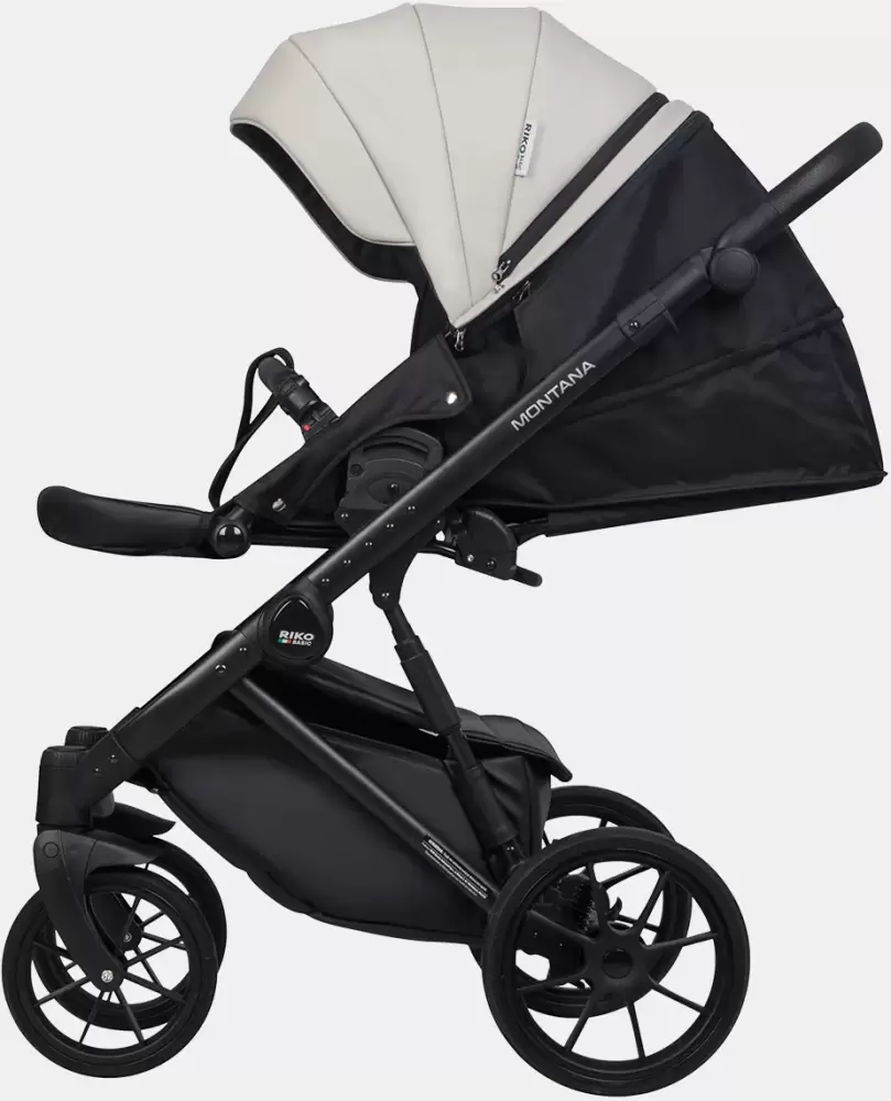 Детская универсальная коляска Riko Montana X Ecco 2 в 1 Basic (светло-серый/черный) фото