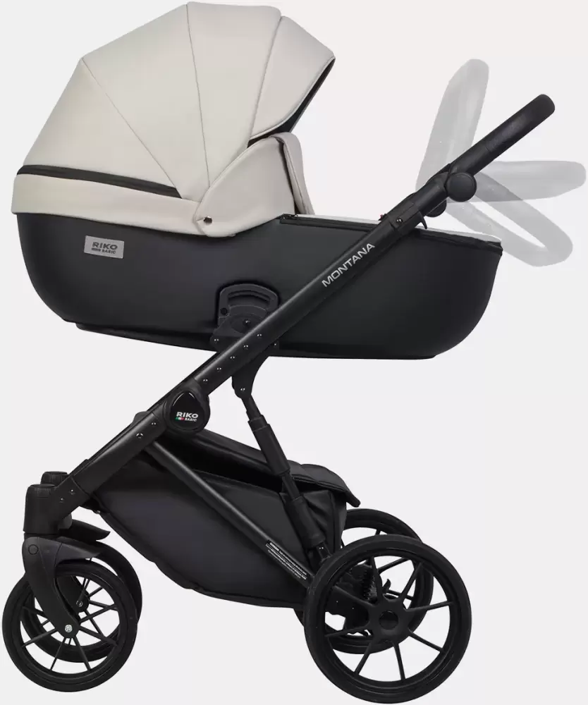 Детская универсальная коляска Riko Montana X Ecco 2 в 1 Basic (светло-серый/черный) фото