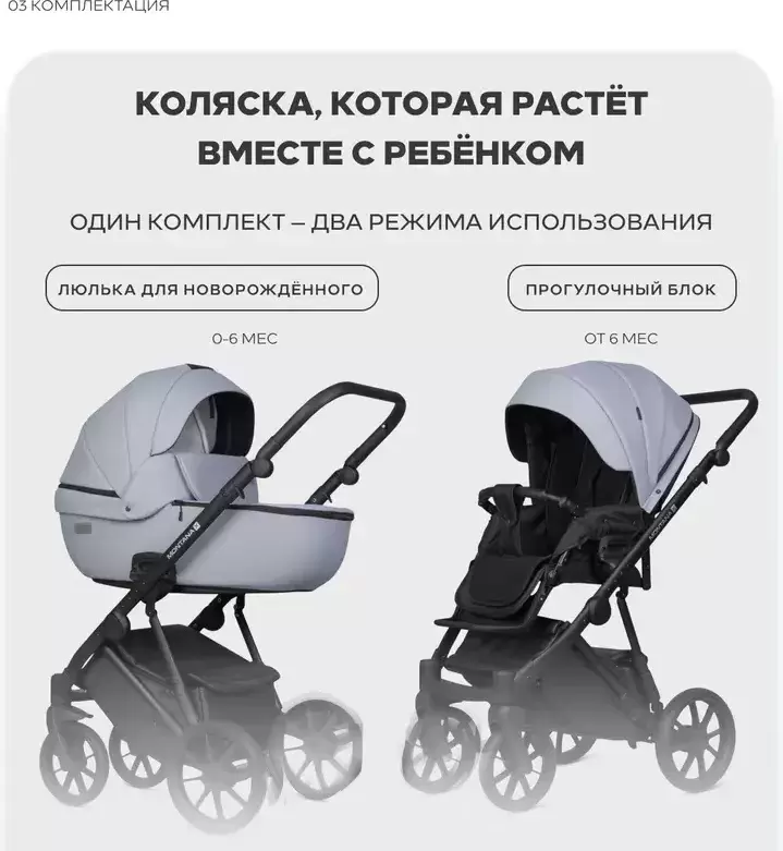 Детская универсальная коляска Riko Montana X Ecco 2 В 1 Basic 23 (серый) фото