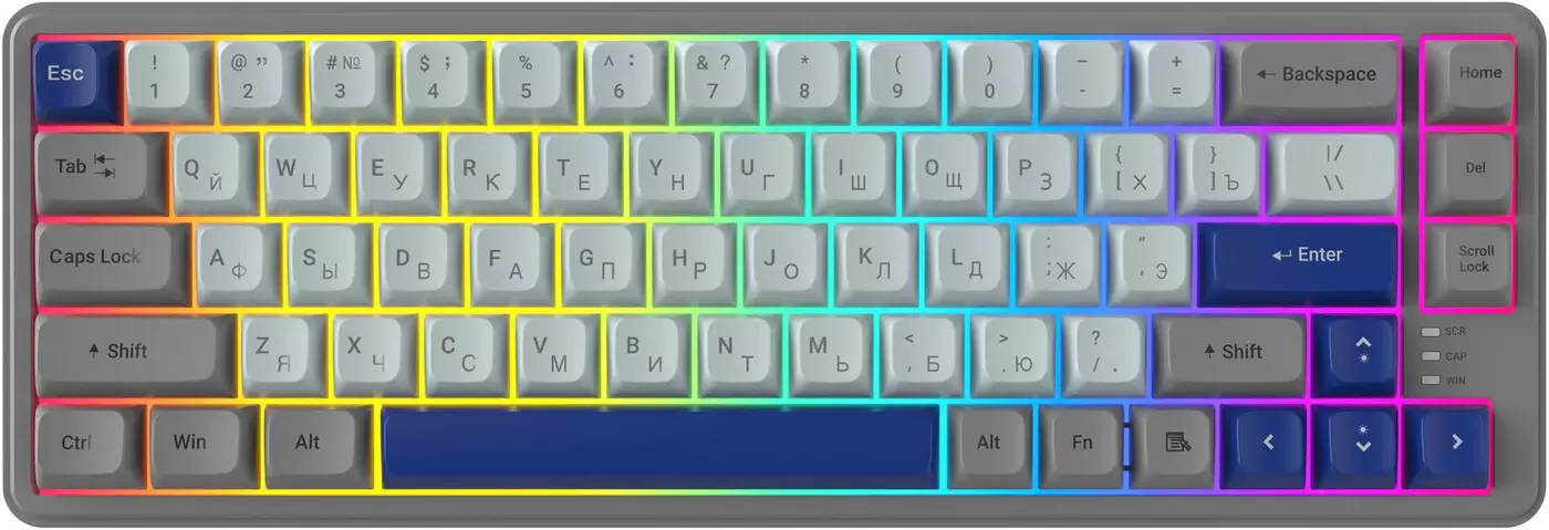 Клавиатура Ritmix RKB-568BL (серый/голубой) фото 3