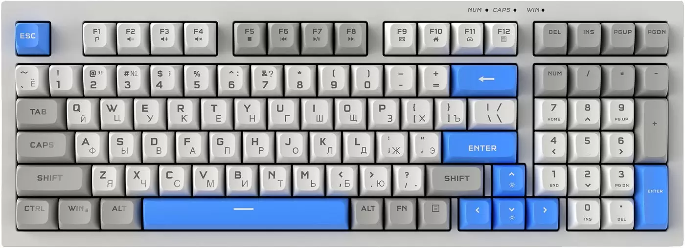 Ritmix RKB-598BL (серый/белый)