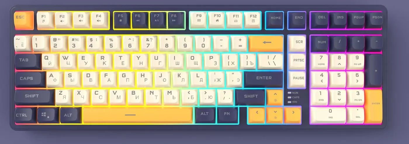 Клавиатура Ritmix RKB-602BL (синий/бежевый) фото 2