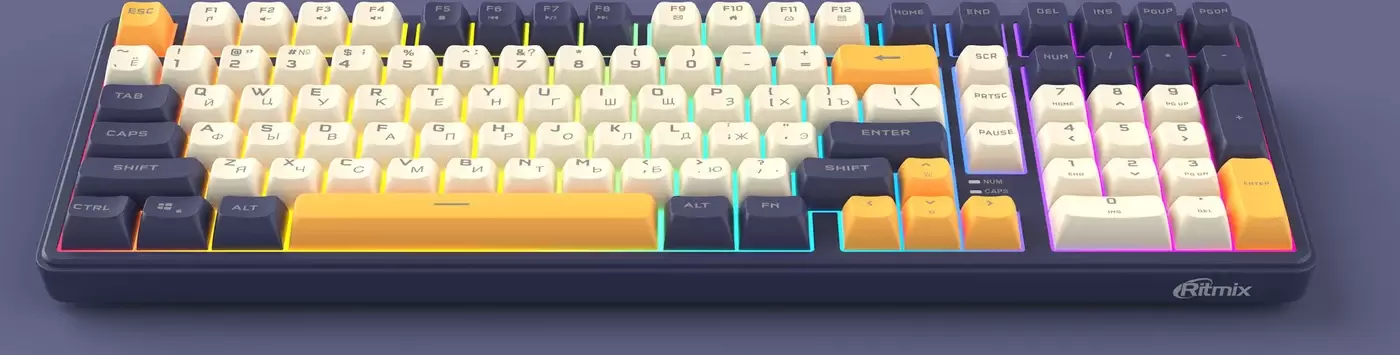Клавиатура Ritmix RKB-602BL (синий/бежевый) фото 3