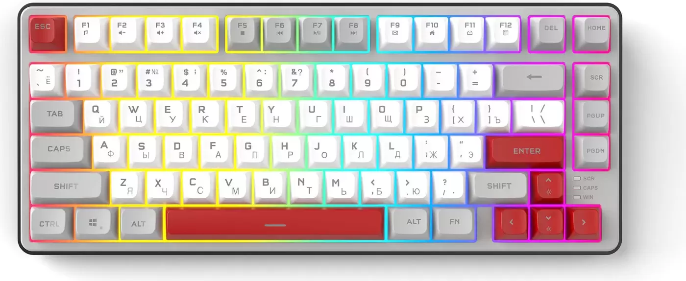 Клавиатура Ritmix RKB-681BL (серый/белый) фото 2