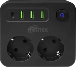 Сетевой фильтр Ritmix RM-023PD (черный) фото