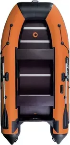 Надувная лодка RiverBoats RB-370 Классика пайол 9мм оранжево-черная фото