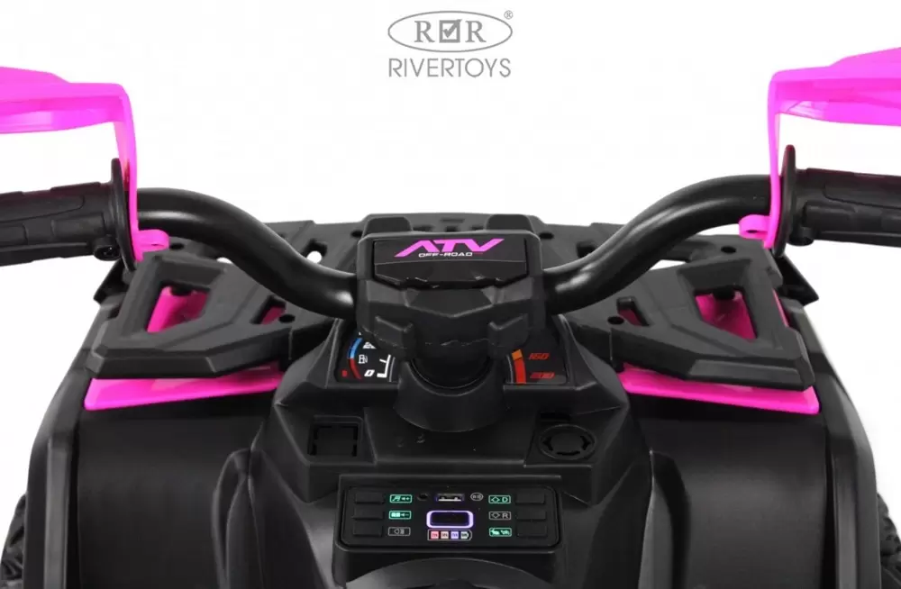 Детский электроквадроцикл RiverToys E009EE (розовый) фото