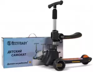 Трехколесный самокат RiverToys HB-008 (графитовый) фото