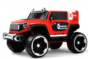 Детский электромобиль RiverToys Jeep Rubicon E007EE (красный) фото