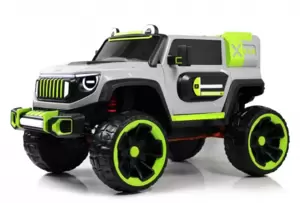 Детский электромобиль RiverToys Jeep Rubicon E007EE (серо-зелёный) фото