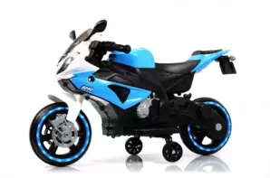 Детский электромотоцикл RiverToys X002XX (бело-синий) фото