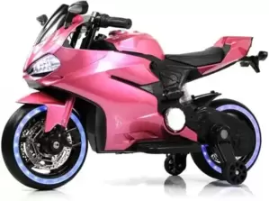 Детский электромотоцикл RiverToys X003XX (розовый глянец) фото