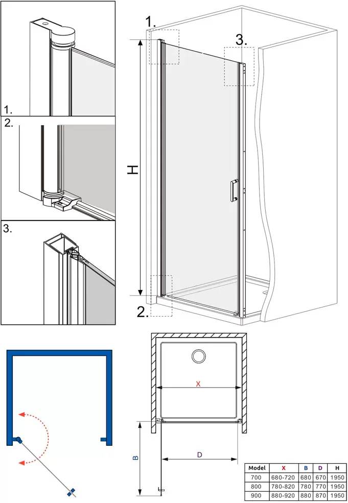 Душевая дверь Roxen Astra 580110-70 фото