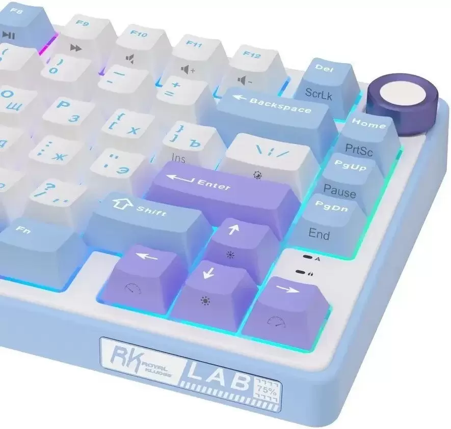 Клавиатура Royal Kludge R75 RGB Taro Milk (RK Silver) фото