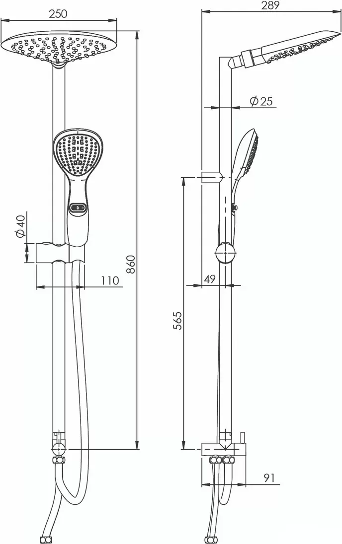 Душевая система Rubineta Aneta (624134) фото