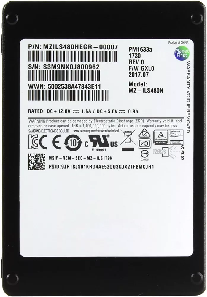Жесткий диск SSD Samsung PM1633a (MZILS480HEGR) 480Gb фото