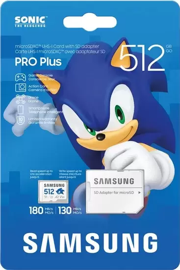 Карта памяти Samsung PRO Plus Sonic the Hedgehog microSDXC 512GB MB-MD512SA/LC1 (с адаптером) фото 2