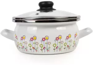 Кастрюля Сантэкс Луговые цветы 1-2430112 (белый)