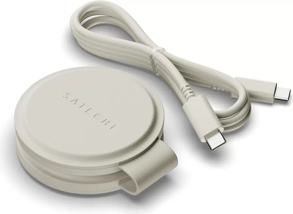 Беспроводное зарядное Satechi OntheGo 2-in-1 Charger ST-QTG21W (бежевый) фото