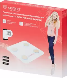 Умные напольные весы sertsa МЭТА PRO RAINBOW (белый) фото