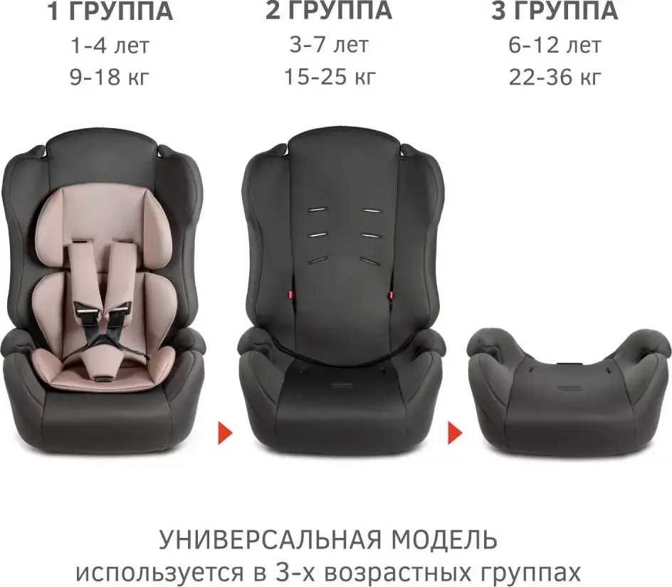 Автокресло Siger Некст Lux (темно-серый/светло-коричневый) фото