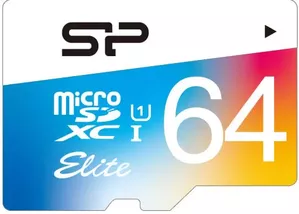 Карта памяти Silicon Power Elite microSDXC 64Gb (SP064GBSTXBU1V21)  фото