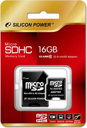 Карта памяти Silicon Power microSDHC 16Gb (SP016GBSTH010V10-SP) фото 2