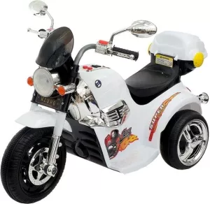 Детский электромотоцикл Sima-Land Чоппер с аккумулятором (белый) фото