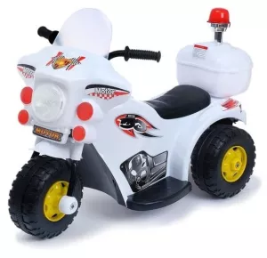 Детский электромотоцикл Sima-Land Мотоцикл шерифа (белый) фото