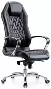 Офисное кресло SitUp Apollo chrome (экокожа Black/Black) фото