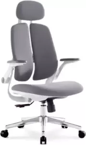 Офисное кресло SitUp Kwin White Chrome (ткань Grey/Grey)