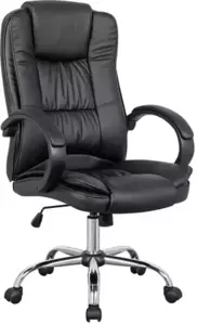 Офисное кресло SitUp Rapid chrome (экокожа Black/Black) фото