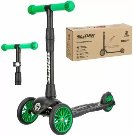 Трехколесный самокат Slider Sport1LG (зеленый)  фото