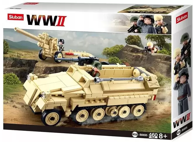 Sluban Армия ВОВ Немецкий БТР Sd.Kfz. 251 и пушка K18 M38-B0695