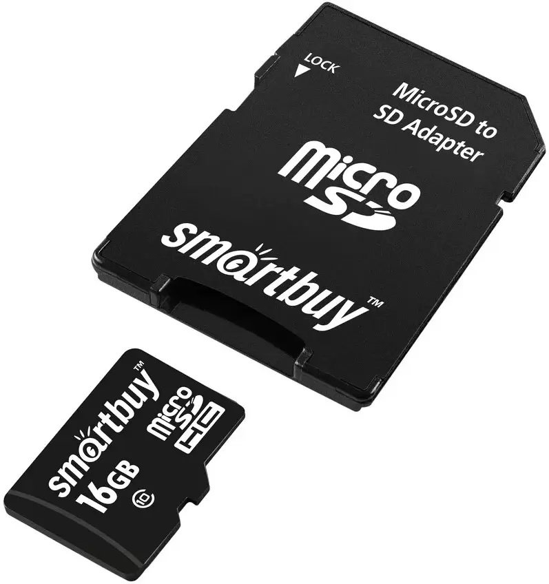 SmartBuy microSDHC SB16GBSDCL10-01LE 16GB (с адаптером)