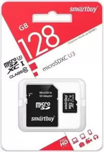 Карта памяти SmartBuy microSDXC SB128GBSDU3-01 128GB (с адаптером) фото