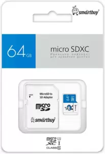 Карта памяти SmartBuy microSDXC SB64GMSDU1BLUE01 64GB (с адаптером) фото