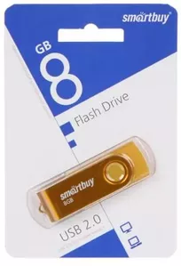 USB Flash SmartBuy UFD 8Gb 2.0 Twist Yellow SB008GB2TWY фото