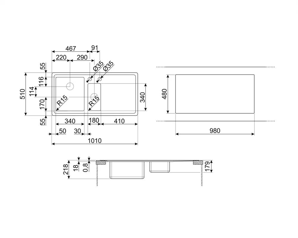 Кухонная мойка Smeg LFT102D фото