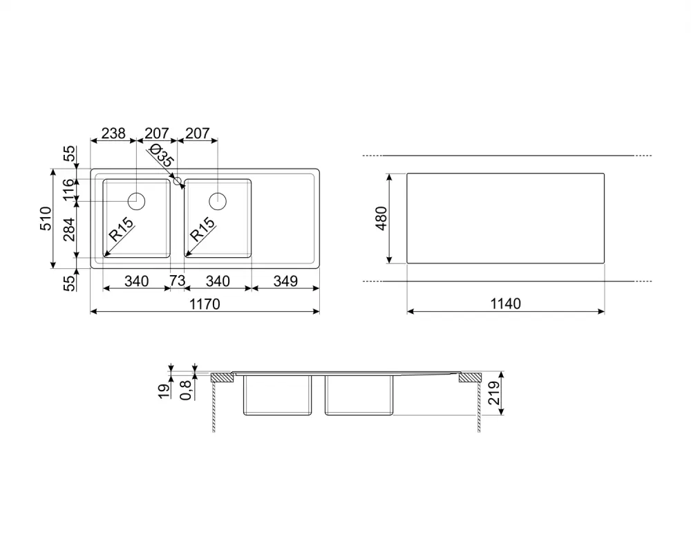 Кухонная мойка Smeg LFT116S фото