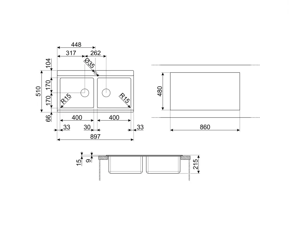 Кухонная мойка Smeg LRX902 фото