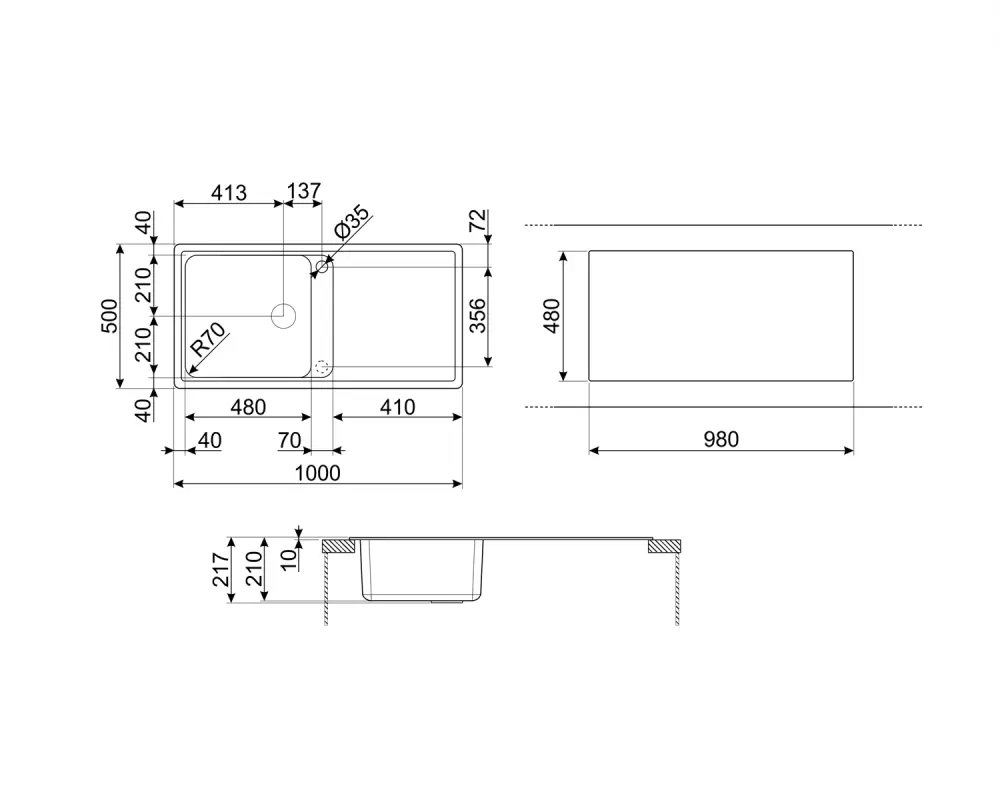 Кухонная мойка Smeg LZ150AV2 фото