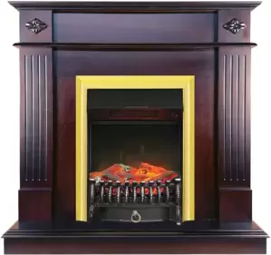 Каминокомплект Smolcom Brighton STD-ASP + Fobos FX Brass RB-STD 5BRFX (махагон коричневый антик) фото