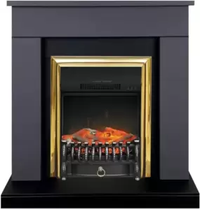 Каминокомплект Smolcom Detroit STD-ASP Fobos FX Brass RB-STD 5BRFX (серый графит/черный) фото