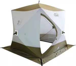 Палатка для зимней рыбалки Следопыт КУБ 3 Premium (белый/оливковый) фото