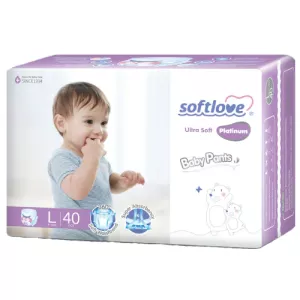 Подгузники-трусики Softlove Platinum L40 9-14 кг / SX03L40-6 (40 шт) фото