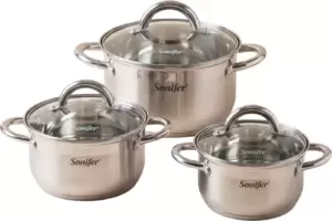 Набор кастрюль Sonifer SF-1198 (3шт, с крышками) фото