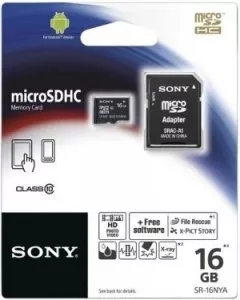 Карта памяти Sony microSDHC 16Gb Class 10 + SD адаптер (SR16NYAT) фото