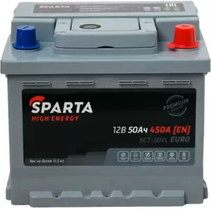 Аккумулятор Sparta High Energy 6СТ-50 R+ низкий (50Ah) фото